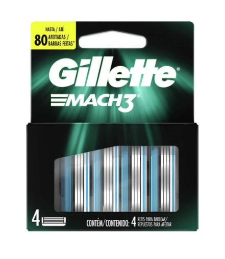 Repuestos de cuchillas para rasuradora Gillette Mach 3 paquete de 4 piezas