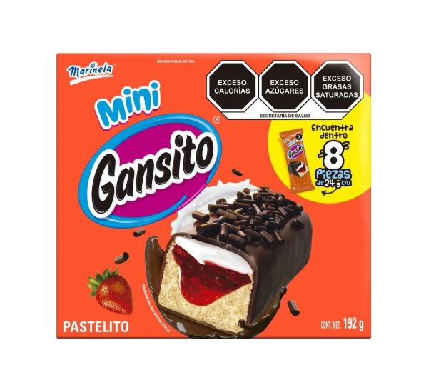 Pastelitos rellenos de crema sabor fresa Gansito mini 192 g