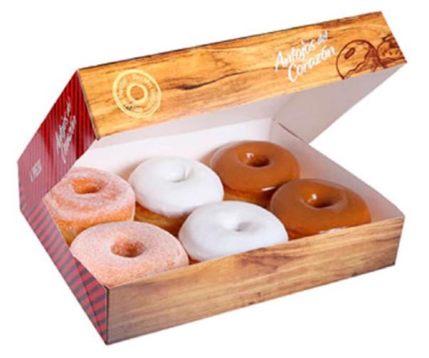 Donas surtidas paquete de seis 6 piezas
