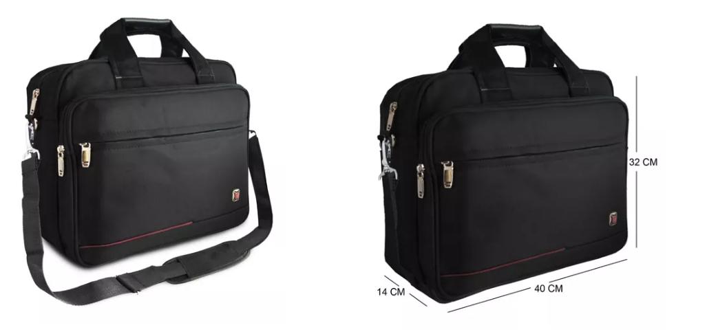 Bolsa negra para laptop de 17 pulgadas.