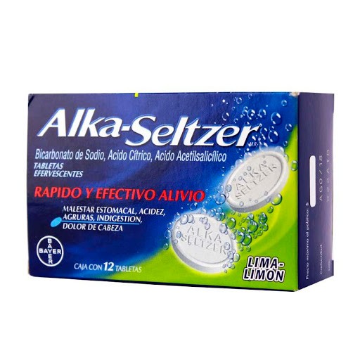 Alka Seltzer sabor limón y lima paquete de 12 tabletas