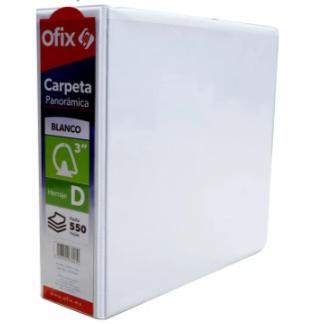 CARPETA PANORÁMICA BLANCA 3 D ANILLO 550 HOJAS