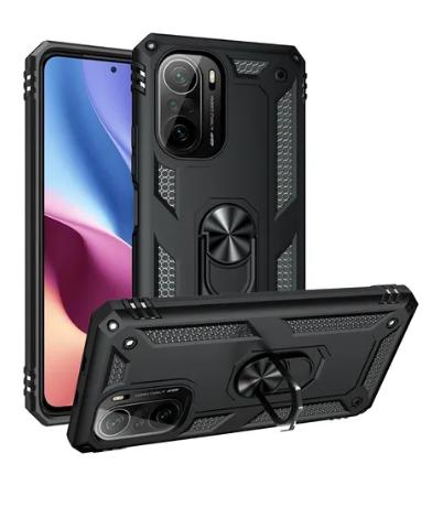 Funda negra para Xiaomi Poco F3 + vidrio templado
