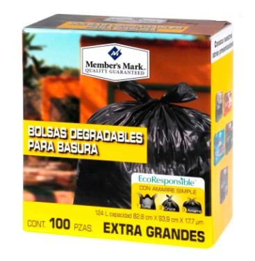 Paquete de 100 piezas de bolsas negras para basura 83 X 94 CM 