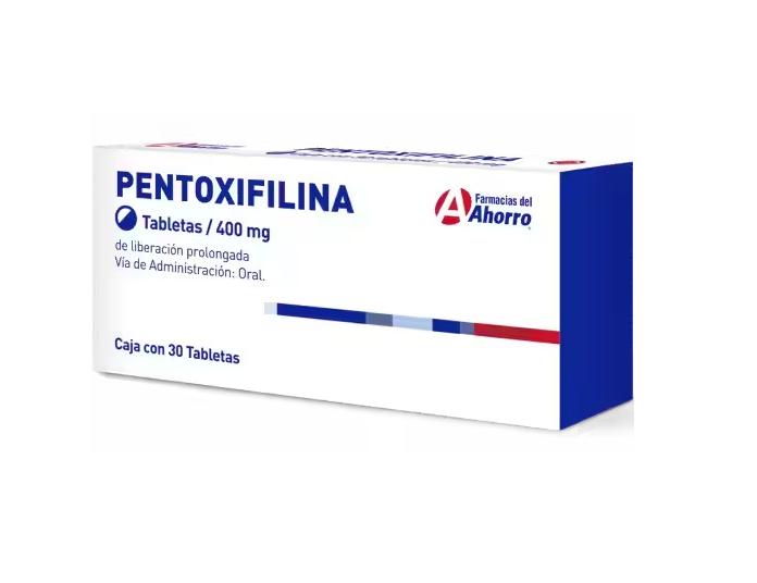 Pentoxifilina 400 mg paquete de 30 tabletas