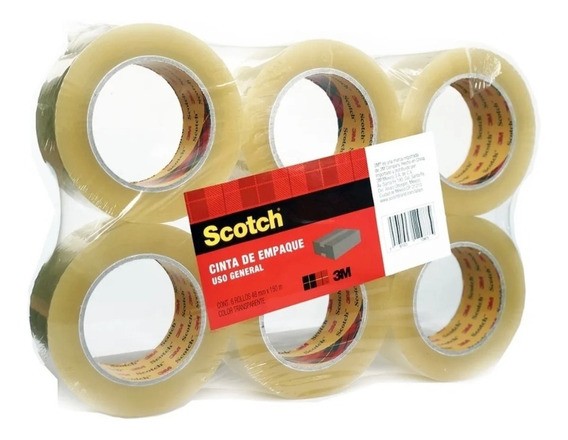 Cinta adhesiva para embalaje 3M Scotch 6 pcs de 150 metros cada una
