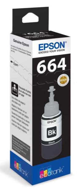 Botella de tinta negra 70 ML EPSON 664