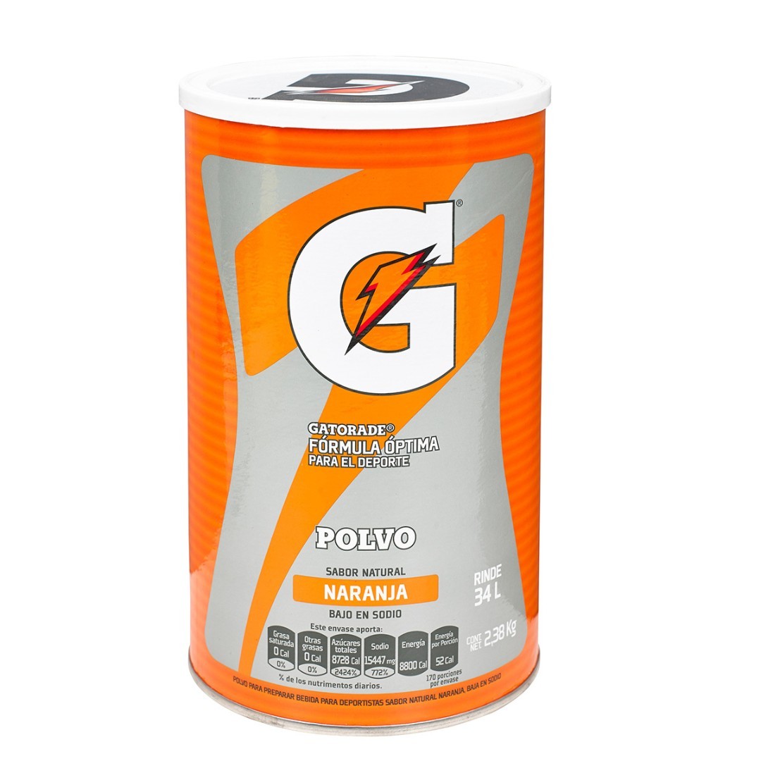 Gatorade en polvo sabor naranja 2.38 kg