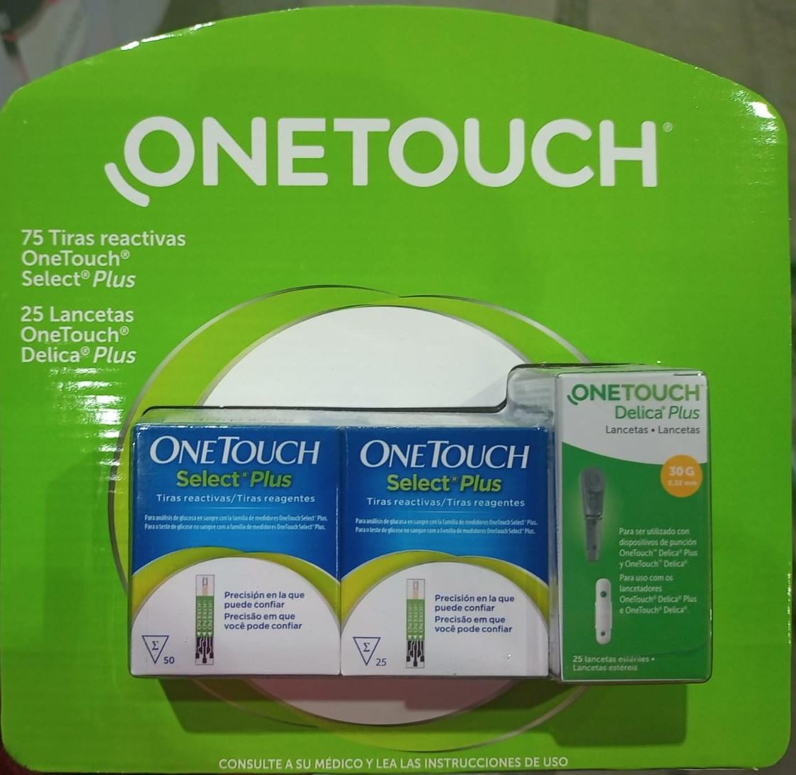 Tiras reactivas para glucosa One Touch Select Plus Flex paquete de 50 piezas + 25 lancetas