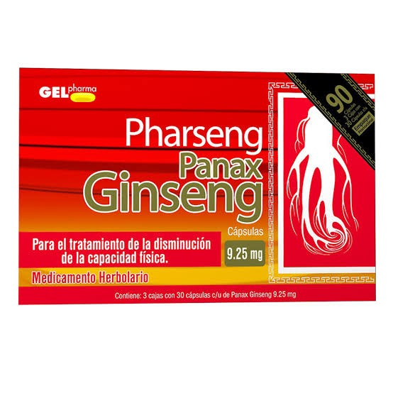 Ginseng Panax para el tratamiento de la disminución de la capacidad física paquete de 90 cápsulas