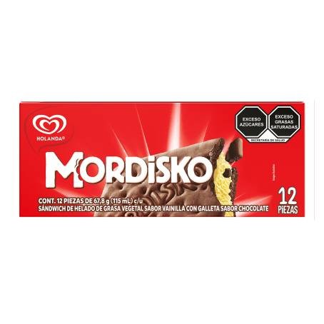 Helado sándwich Mordisko 12 piezas