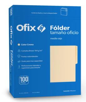 CARPETA DE OFICINA COLOR CREMA 100 PACK