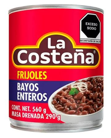 Lata de frijoles bayos enteros 560gr