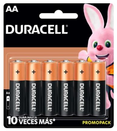Paquete de 6 baterías AA Duracell