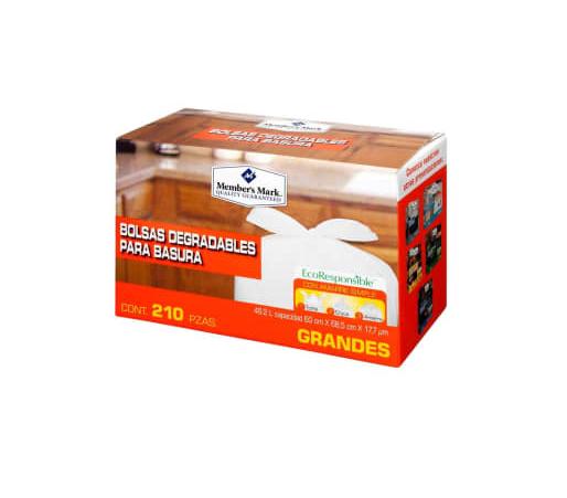 Bolsa blanca para basura paquete de 210 piezas 60 X 68.5 X 17.7 CM