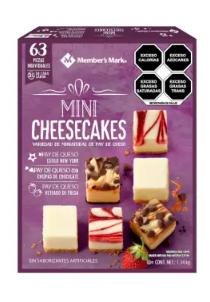 Mini cheesecakes 1.34 kg | 63 piezas de diferentes sabores: New York Style, chispas de chocolate y marinada de fresa