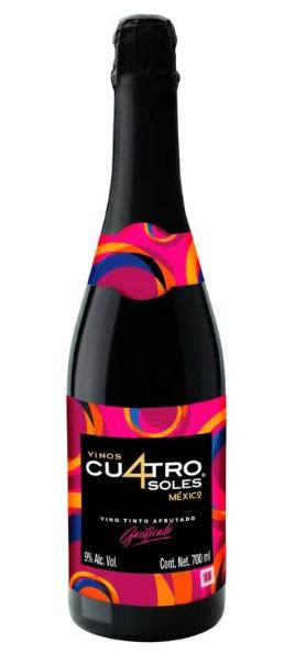Vino tinto espumoso 4 Soles sabor frutas 700 ml