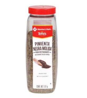 Pimienta negra, bote de 545 GR