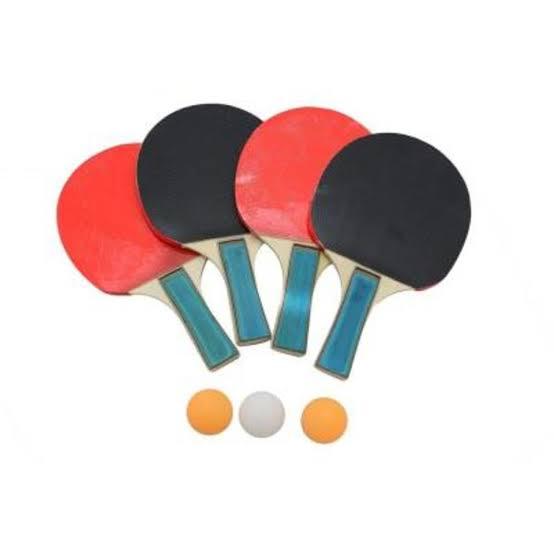 Set de ping pong 4 raquetas y 3 pelotas