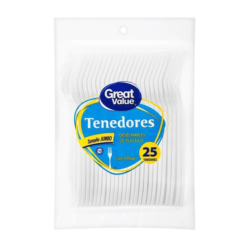 Tenedores de plástico de 145 mm de largo paquete de 25 piezas