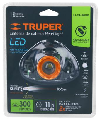 Linterna frontal recargable 300 lm