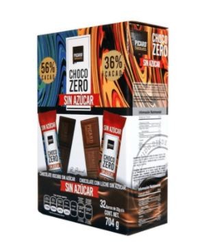 Barra de chocolate oscuro sin azúcar Picard Choco Zero 704g