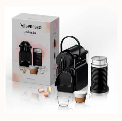 Máquina de café Nespresso Inissia combo negro