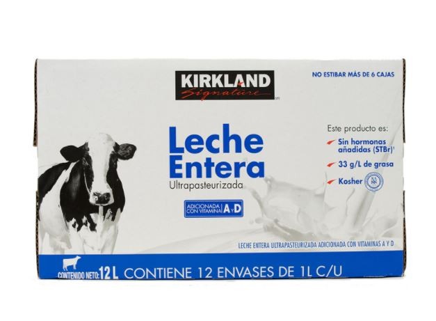 Leche entera kosher certificada paquete de 12 piezas