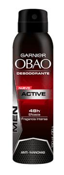 Desodorante en aerosol Garnier Obao ACTIVE para hombres 150 ml
