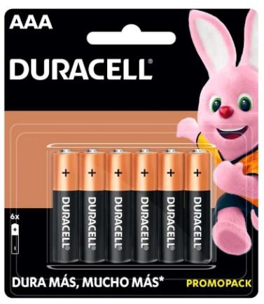 Paquete de 6 baterías AAA Duracell