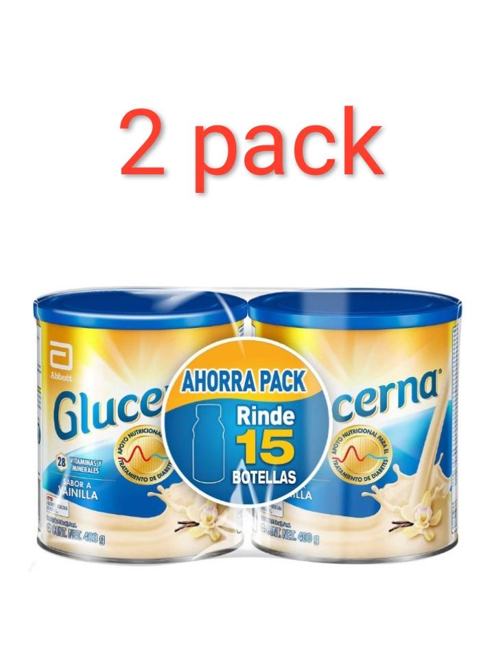 Suplemento Glucerna sabor vainilla paquete de 2 piezas de 400 g cada una