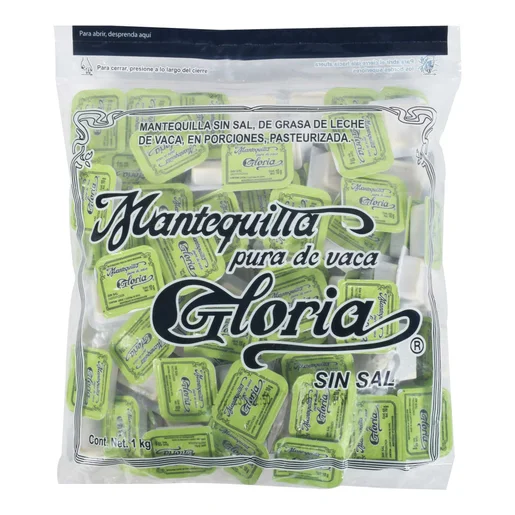 MANTEQUILLA GLORIA S/S BOLSA 100 PZ